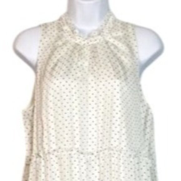 Sara Michelle Off-White Black Polka Dot Sleeveless Tiered Dress Flowy XL - Picture 3 of 8